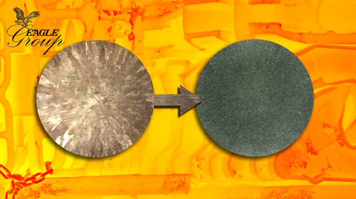 Metal grains before and after normalizing heat treatment
