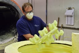 Investment Casting - applying the first coat of investment material