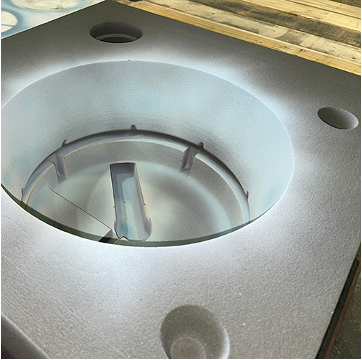 3D printed mold before core insertion