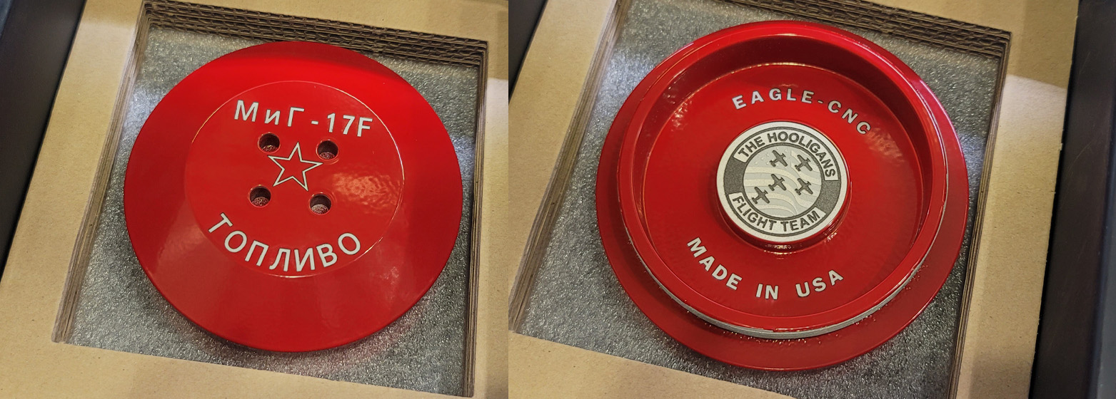 MiG 17F Fuel Cap - Outside and Inside with Engraving